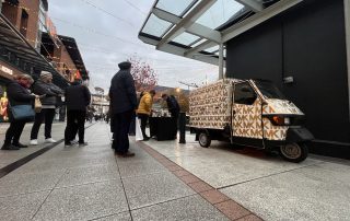 Photos of our branded mobile coffee van attracting a crowd Photos of our branded mobile coffee van attracting a crowd