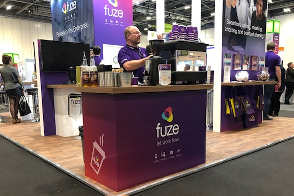 The Mobile Coffee Bean mobile Fuze coffee bar for exhibitions