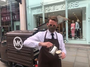 Photos of our branded mobile coffee van hire and barista service