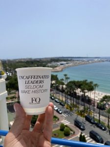 The Mobile Coffee Bean bespoke branded cup FQ The Female Quotient