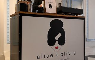 alice-and-olivia-branded-mobile-coffee-bar-in-store Photos of one of our branded mobile coffee bars in store for Alice + Olivia