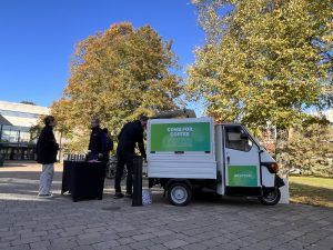 photos of branded mobile coffee van hire for outdoor events