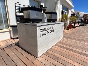 Corporate branded mobile coffee bar hire event - FQ, The Female Quotient in Cannes, France