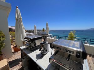 Corporate branded mobile coffee bar hire event - FQ, The Female Quotient in Cannes, France