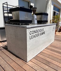 Corporate branded mobile coffee bar hire event - FQ, The Female Quotient in Cannes, France