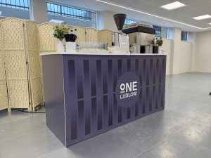 Corporate branded mobile coffee bar hire - One Ludlow