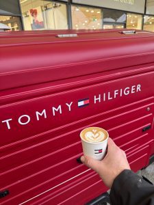 Corporate branded mobile coffee van hire fashion event - Tommy Hilfiger