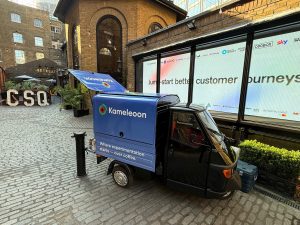 Corporate branded mobile coffee van hire outdoor event - Kameleoon