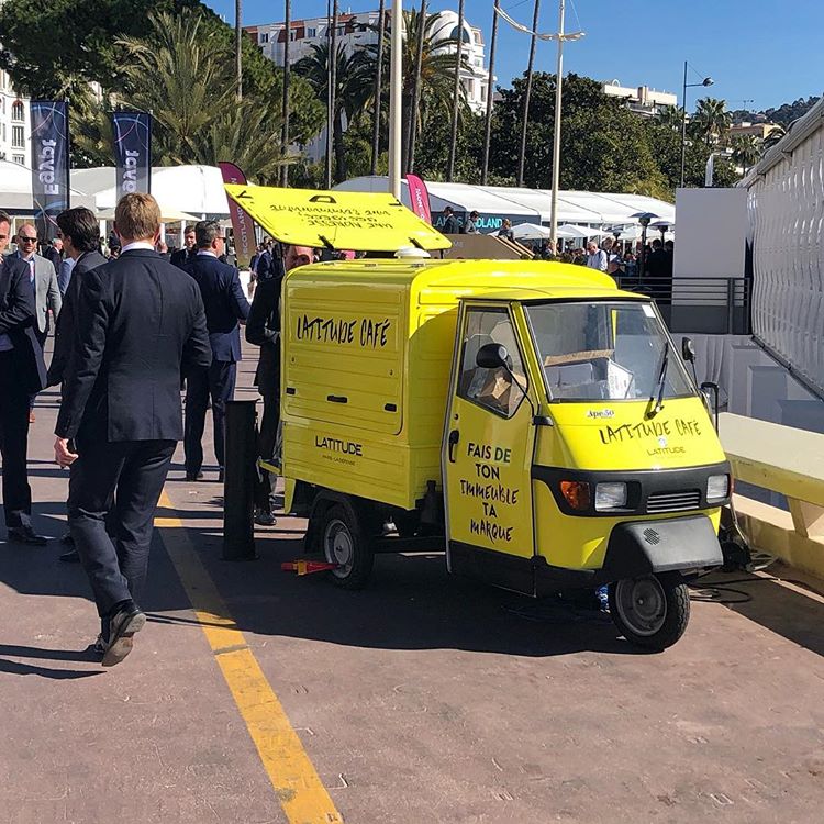 Photos of our branded mobile coffee van in sunny Cannes
