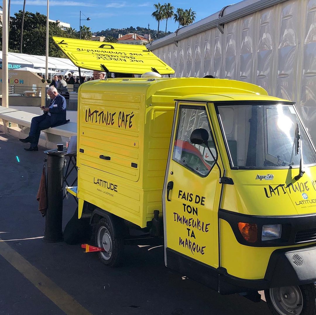 The Mobile Coffee Bean MIPIM 19 Exhibition branded mobile coffee van in Cannes, France
