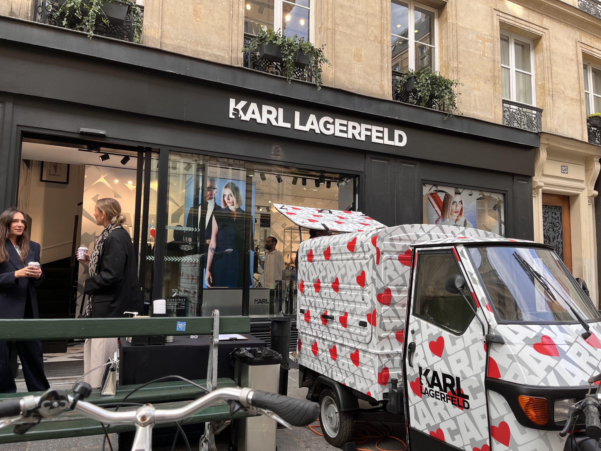 The Mobile Coffee Bean Cara loves Karl Lagerfeld branded coffee bar outside store