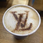 The Mobile Coffee Bean LV coffee stencil, latte art, Louis Vuitton branding #lvharrods
