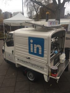 The Mobile Coffee Bean LinkedIn branded mobile coffee van