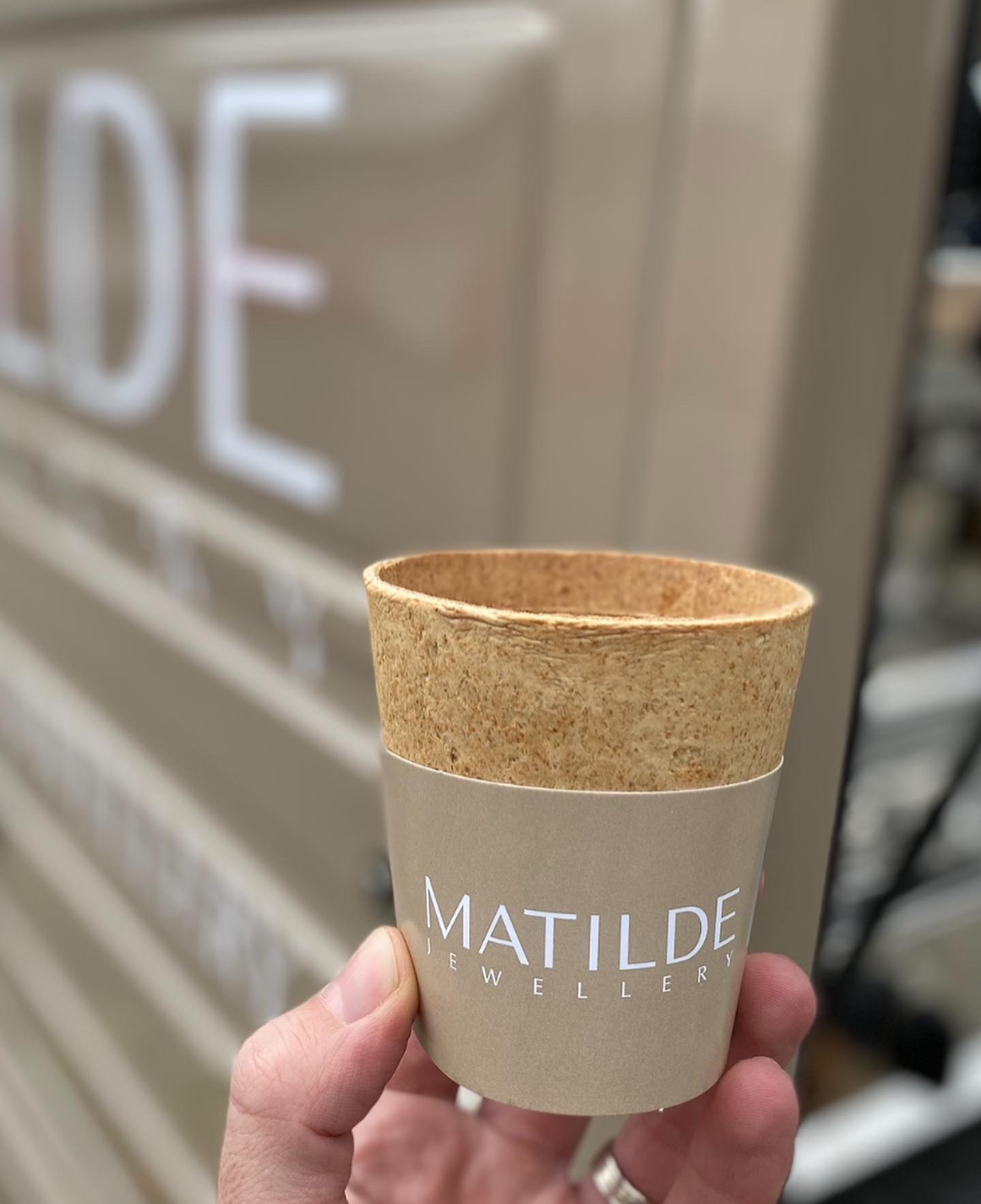 The Mobile Coffee Bean Matilde jewellery branded bespoke coffee cups
