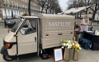 the-mobile-coffee-bean-matilde-jewellery-branded-coffee-van-outdoor-promotional-event The Mobile Coffee Bean Matilde jewellery branded coffee van outdoor promotional event