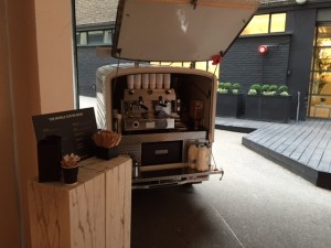 The Mobile Coffee Bean mobile coffee van hire outside buildings