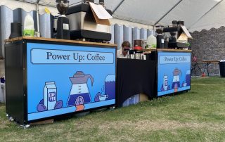 the-mobile-coffee-bean-power-up-branded-coffee-bar-for-events The Mobile Coffee Bean Power Up branded coffee bar for events