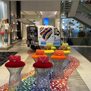 The Mobile Coffee Bean stylish mkpride Michael Kors branded coffee van in store