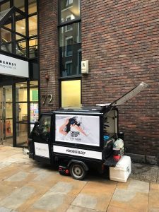 Photos of The Mobile Coffee Bean ThisWorks choose sleep branded coffee van outdoor promotion
