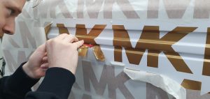 mobile coffee branding logo on mobile coffee van vinyl wrap